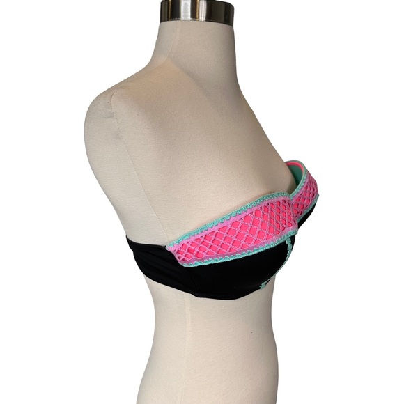 Shade Shore Bikini Top Strapless Womens Padded Wired Adjustable Push Up 90s 38B - Picture 3 of 10